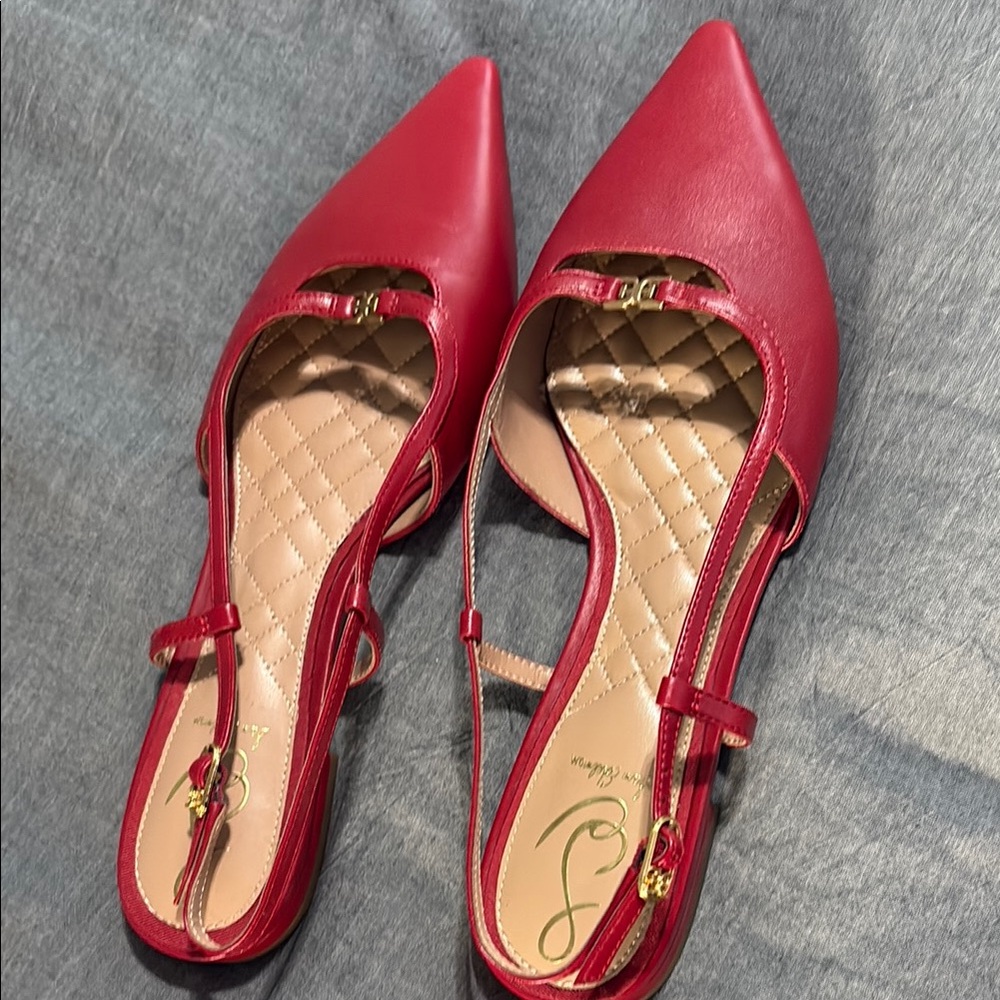 Sam Edelman Red Flats with Gold Accent